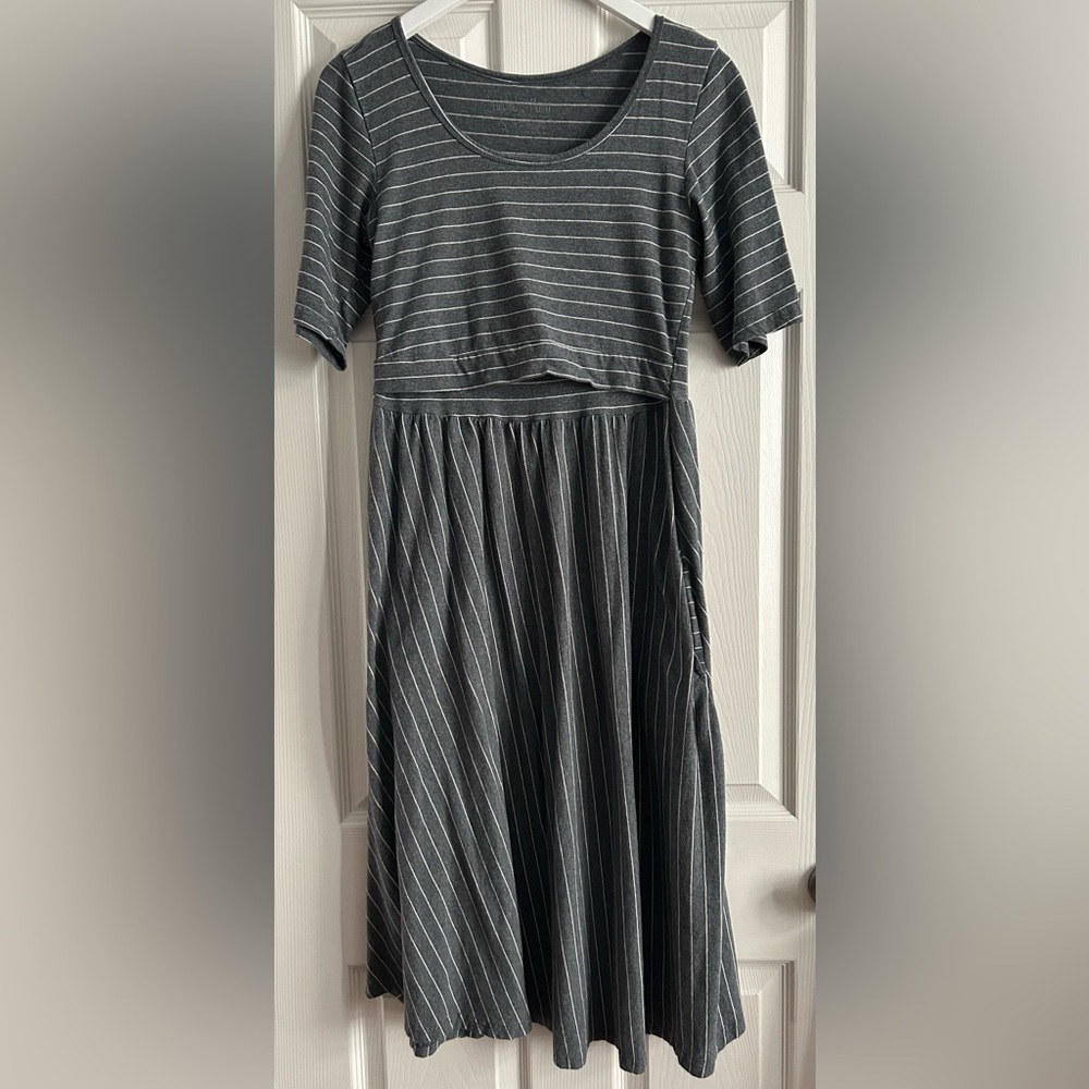 Latched Mama Striped Nursing Dress